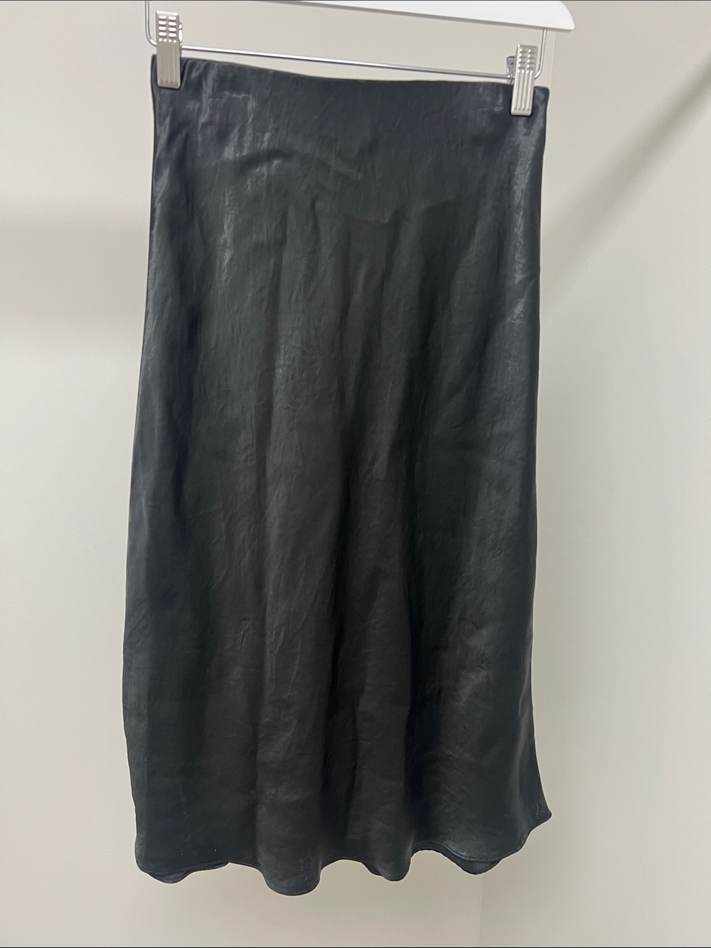 Wilfred Black Satin Bias Midi Skirt